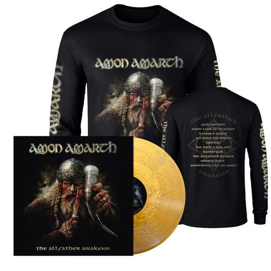 AMON AMARTH The Allfather Awakens Long Sleeve & Exclusive Golden Hall Vinyl Bundle